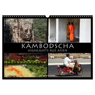 Kambodscha - Highlights aus Asien 2026 (Wandkalender 2026 DIN A3 quer), CALVENDO Monatskalender: Uralte Khmer-Tempel und der farbige Alltag in Kambodscha. (CALVENDO Orte)
