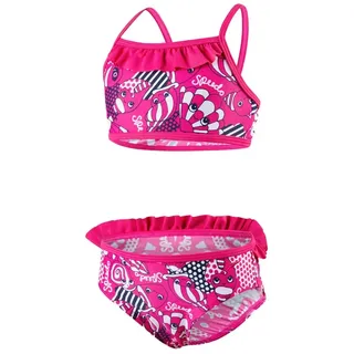 Speedo Essential Frill Bikini - Pink / Navy - 24 Monate