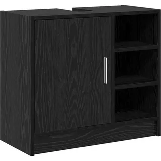 vidaXL Badezimmerschrank mit Tür Schwarz Eichen-Optik 63 x 29 x 55 cm - Schwarz