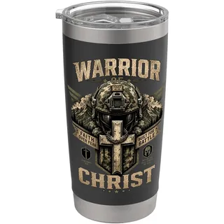 Krieger des Christusglaubens über die Angst Christlicher Soldat Doppelwandiger Edelstahl-Thermobecher