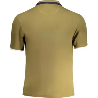 Herren Slim Fit Polo Grün - Kurzarm, Kontrastdetails & Stickerei - Grün