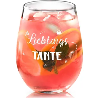 Joymaking Weinglas Personalisiert - Lieblingstante, Beste Tante Geschenk, Geschenk für Tante zum Geburtstag Weihnachten Muttertag 16oz