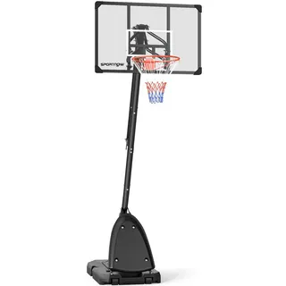 sportnow Basketballständer mit Rollen 107x70cm Rückwand, Mobiler Basketballkorb mit Ständer, verstellbare Korbhöhe 236–293 cm, Basketballanlage für Jugendliche Erwachsene