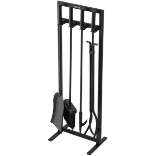 Vevor Kaminbesteck-Set 5-tlg Stahl mit Rahmenständer Schwarz