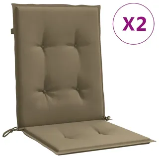 vidaXL Niedriglehner-Auflagen 2 Stk. Melange Taupe 100x50x4 cm Stoff - Taupe