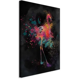 Artgeist Leinwandbild Flamingo Colour Multicolor ca. 80x120x1,2cm