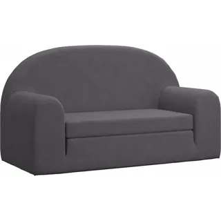 vidaXL Kinder-Schlafsofa 2-Sitzer Anthrazit Weicher Plüsch - Grau