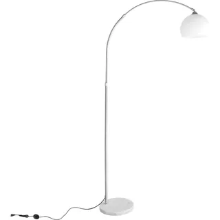 CCLIFE LED E27 Bogenlampe höhenverstellbar Marmorfuß weiß orange Stehlampe Stehleuchte Standleuchte Bogenleuchte Bogenstandleuchte, Farbe:Weiss, höhenverstellbar 130-180cm