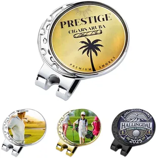 ROSEEKA Personalisierte Golfball-Marker – magnetischer Hutclip & 2,5 cm Design, personalisiert mit Foto/Logo/Text/Name