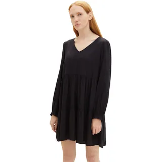 TOM TAILOR Denim Damen Kleid mit Volant & V-Ausschnitt