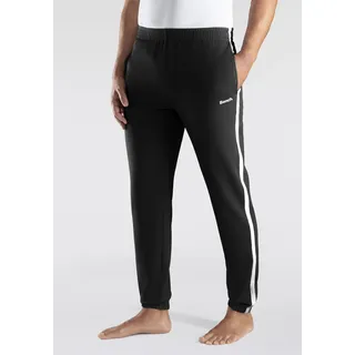 Relaxhose BENCH. LOUNGEWEAR "lange Relaxhose, Sweathose", Herren, Gr. XXL (60/62), N-Gr, schwarz, angeraute Sweatware, Obermaterial: 60% Baumwolle, 40% Polyester, unifarben mit Farbeinsatz, Basic, bequem lang, Hosen Relaxhose, aus leichter Sweat-Qualität, Topseller