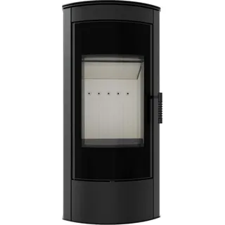 Kaminofen aus Stahl KRATKI TITAN Panorama Ø 150 11 kW - Schwarz