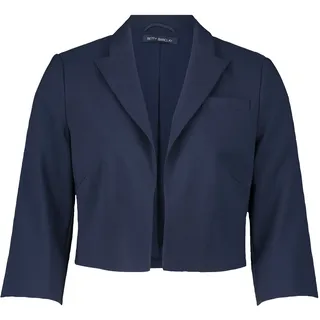 Kurzblazer BETTY BARCLAY "Kurzblazer mit 3/4 Arm", Damen, Gr. 36, blau (dunkelblau), Obermaterial: 86% Polyester PES. 14% Elasthan EL., Blazer Kurzblazer