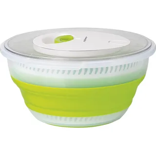 Emsa Basic Salatschleuder 4 Liter zusammenklappbar grün transparent