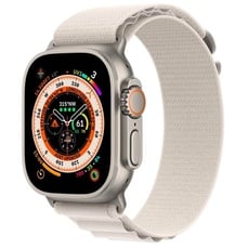 Apple Watch Ultra GPS + Cellular 49mm Titanium Case with Starlight Alpine Loop - Large