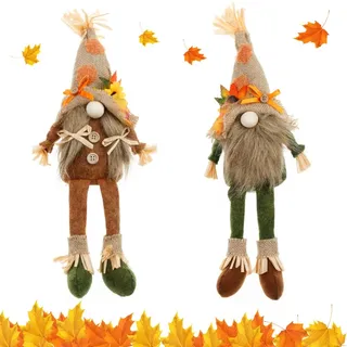 KBIBCK Herbstdeko Wichtel, 42cm Herbst Wichtel Lange Beine, Thanksgiving | Herbst Wichtel, Handgemachte Gesichtslose Puppe Zwerg, Herbsternte Wichte für Wohnzimmer Erntedankfest Herbstdeko Innen
