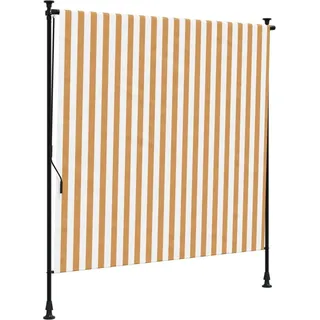 vidaXL Außenrollo Orange und Weiß 150x270 cm Stoff und Stahl - Orange