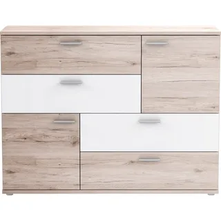 Forte Skive 124,9 x 95,9 x 41,3 cm Sandeiche / Weiß