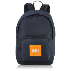 Jack & Jones Men's JACBACK to School Backpack Rucksack, Navy Blazer/Detail:Exuberance Logo