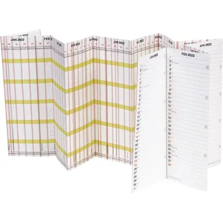 BRUNNEN 1070135002 Wandkalender/Plakatkalender Personal-/Urlaubsplaner Modell 701 Planorama, 1 Seite = 15 Monate, 1380 x 295 mm (aufgeklappt), Papier, Kalalendarium 2022