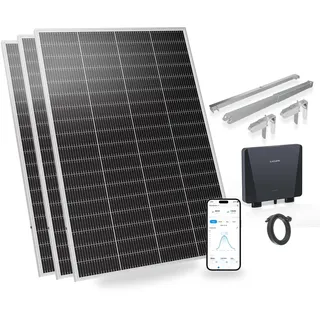 SUNSHARE Ray Lite 600W Balkonkraftwerk mit Halterung – Leichtes, vormontiertes Komplettset mit 800W Mikro-Wechselrichter & Solarpanel – Geeignet für verschiedene Balkone – Plug & Play