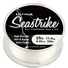 ULTIMA Unisex-Adult Seastrike Sterk Angelschnur-500m Spule, Transparent, 0.45mm-25.0lb/11.4kg