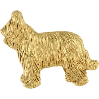 Briard, Berger de Brie II - Vergoldete Brosche, eleganter Hundeschmuck, einzigartige Brosche der Marke Art-Dog