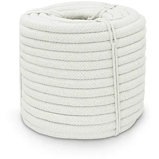 Aoneky 10mm Geflochtenes Baumwollseil - 15m Makramee-Baumwollschnur aus Naturfasern für Dekoration, Hängematte, Boot, Sport