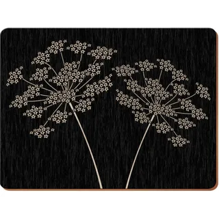 Creative Tops Premium-Platzsets, 4er-Set Tischsets, Tischsets mit Korkrücken und abgerundeten Ecken, Silhouette-Design-Kollektion in Schwarz und Tan, 4 Tischsets, je 40 cm x 29 cm