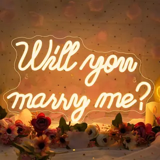 Wanxing Will You Marry Me Neonlicht Schriftzug Werden Sie Mich Heiraten Neon Schild Heiraten mich Led Schild Leuchtschriftzug Geführte Hochzeit Zeichen Buchstaben für Vorschlag Dekor,Hochzeits Party