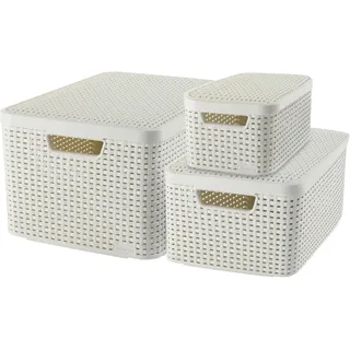 Curver Aufbewahrungsbox Style 33 x 44,5 x 24,8 cm 3-tlg. creme