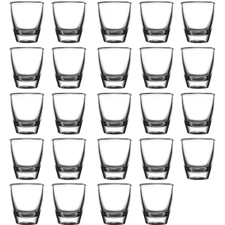 Ruikcoll Schnapsgläser,35ml Tequila Shotgläser Set, Robuste Shotgläser aus Glas,Shot Gläser für Wodka,Likör, Ouzo,Tequila,24 Stück,35ml/3cl