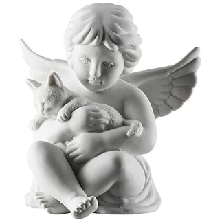 Rosenthal Engel mit Katze Weiss Matt 10,5 cm