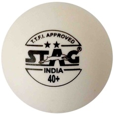 Stag Two Star Tischtennisball, Kunststoff, 40 mm, 3 Stück (weiß)