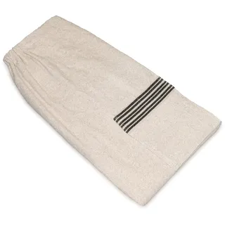 Möve X AllgäuQuelle® Damen Saunakilt mit Knöpfen u. Tasche | Sarong für die Sauna aus Bio Baumwolle und Leinen | Saunatuch | Farbe: Natur