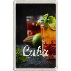 Blechschild 20x30 cm - Cuba Karibik Cocktail Limette Minze