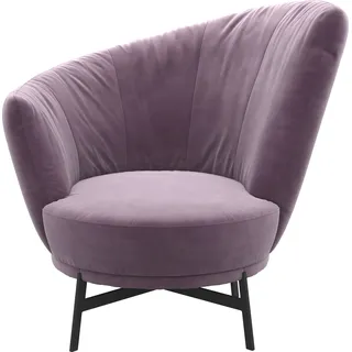 Musterring Drehsessel Kleo 97 x 95 x 88 cm Rosa/Samt mit Drehfunktion um 360° und Nierenkissen