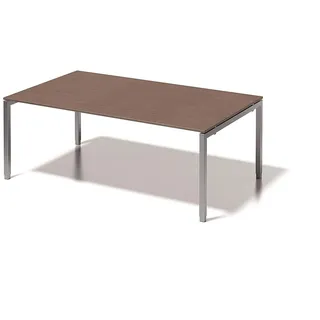 BISLEY Cito Chefarbeitsplatz/Konferenztisch, 650-850 mm höheneinstellbares U-Gestell, Metall, Wn355 Dekor Nußbaum, Gestell Silber, 120 x 200 x 85 cm