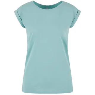 Build Your Brand Damen T-Shirt Ladies Extended Shoulder Tee, lang geschnittenes T-Shirt für Frauen, Baumwolle, Bluemint, XXL - XXL