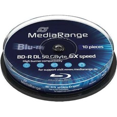 MediaRange BD-R 50 GB, Spindel (10 Stück), Medientyp: BD-R (10 x), Optischer Datenträger