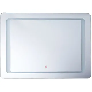 Beliani Wandspiegel 80 x 60 cm rechteckig mit LED Beleuchtung Antibeschlagsystem Touch Sensor-Schalter Modern - Silber