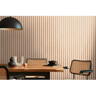 A.S. Création Vliestapete mit Wandpaneelmotiv 0,53 x 10,05 m 786652 Beige/Braun