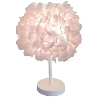 GUANSHAN Rosa Seidenblume Nachttischlampe Nachttischlampenschirm Modern Fashion Feather Table Light Schreibtischlampenschirm für Wohnzimmer Schlafzimmer Wohnkultur Hochzeitsdekoration