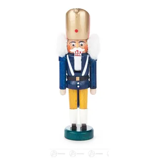 Nussknacker Preuße blau-gelb BxHxT 5 cmx14 cmx4 cm NEU Erzgebirge Nußknacker