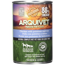ARQUIVET Senior & Light Huhn mit Kartoffeln und Reis, 400 g, Nassfutter für ältere Hunde Aller Rassen, natürliches Futter für ältere Hunde