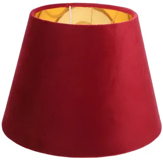 Stoff Tischlampe Lampenschirm E27 Rot Samt Hängeleuchtenschirm Tischlampenschirm Goldener Innenliner 25cm Deckenlampe Pendelleuchte Wandleuchte Schutzhülle Dekoration