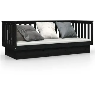 vidaXL Tagesbett Schwarz 90x190 cm Massivholz Kiefer - Schwarz