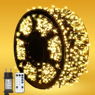 MAGGIFT Weihnachtsbaum Lichterkette, 40m 2000 LED Lang Cluster Lichterkette Warmweiß mit Stecker/Fernbedienung/8 Modi/Timer/Dimmbar, Aussen Wasserdicht Lichterketten für Innen Außen Weihnachten Deko