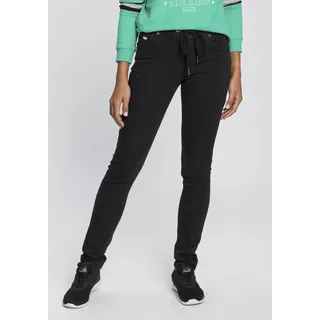 Jogg Pants KANGAROOS, Damen, Gr. 36, N-Gr, schwarz, Denim/Jeans, Obermaterial: 59% Baumwolle, 40% Polyester, 1% Elasthan, Destroyed-Effekte, figurbetont lang, Jeans Jogg Pants, entspannte Passform, Topseller