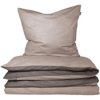 SCHIESSER Doubleface Renforcé taupe-dunkelgrau 135 x 200 cm + 80 x 80 cm 